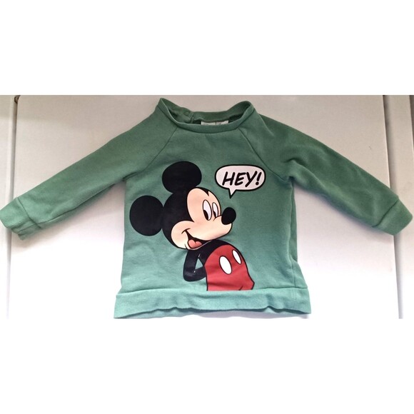 H&M Disney 12M Baby Infant Mickey Sweatshirt Vtg‎ Vintage Pop Culture Classic - Picture 1 of 6